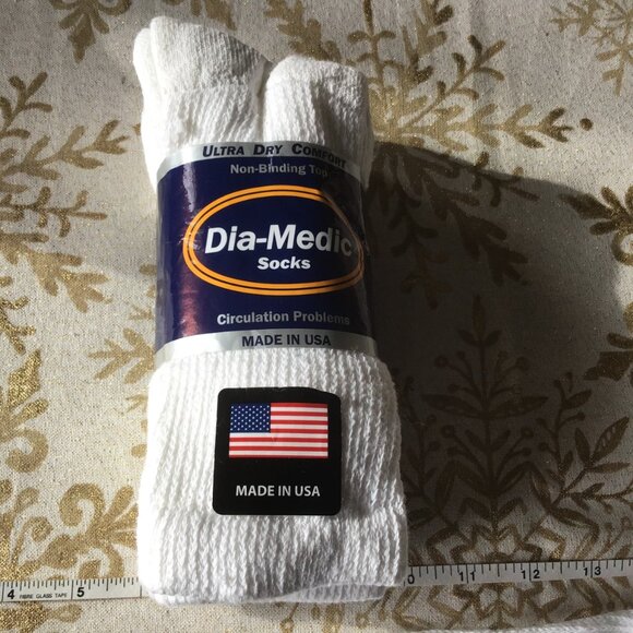 New Dia-Medic White Socks - 3 Pack - Non-Binding - Size 9 - 11 - Picture 7 of 8